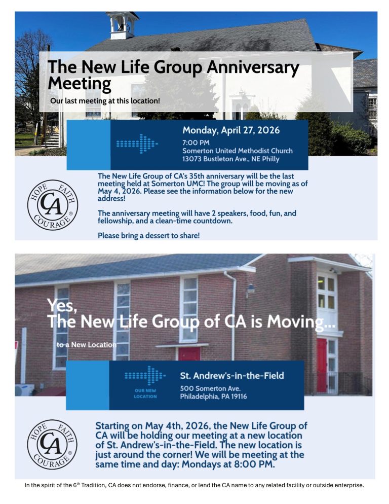 New Life meeting of CA Celebrates 35 Years